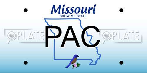 PAC Missouri License Plate