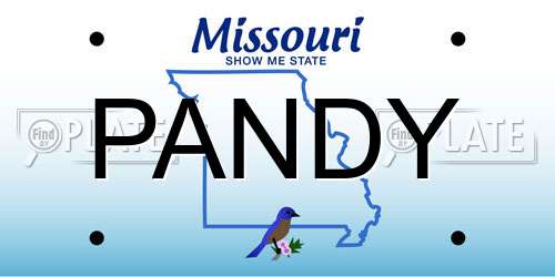 PANDY Missouri License Plate