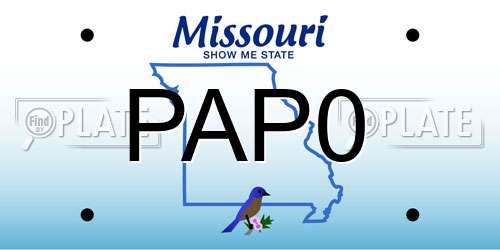 PAP0 Missouri License Plate