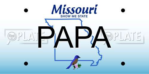PAPA Missouri License Plate
