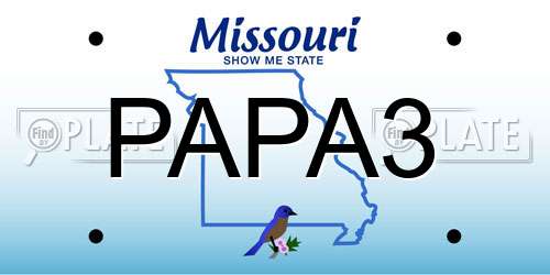 PAPA3 Missouri License Plate