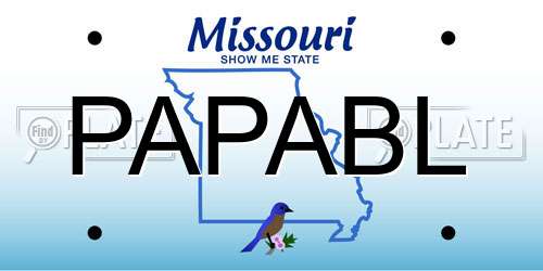 PAPABL Missouri License Plate