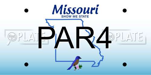 PAR4 Missouri License Plate
