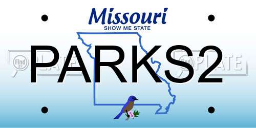 PARKS2 Missouri License Plate