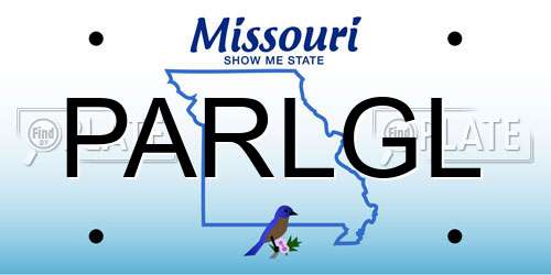 PARLGL Missouri License Plate
