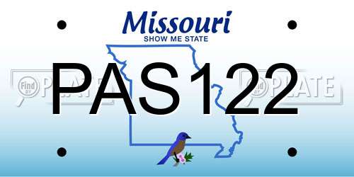PAS122 Missouri License Plate