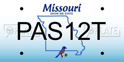 PAS12T Missouri License Plate
