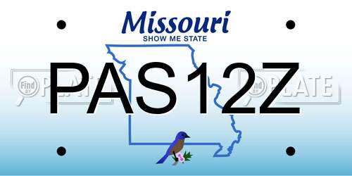 PAS12Z Missouri License Plate