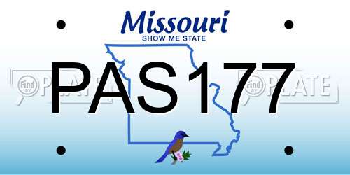 PAS177 Missouri License Plate