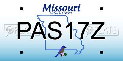 PAS17Z Missouri License Plate