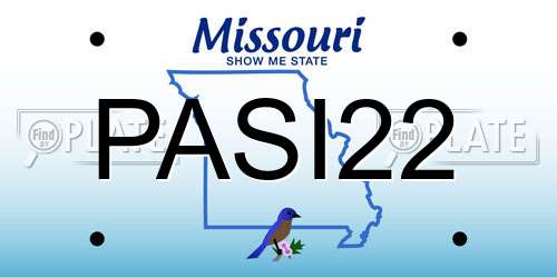 PASI22 Missouri License Plate