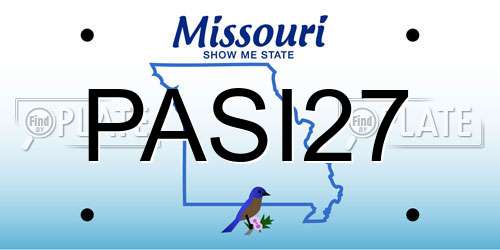 PASI27 Missouri License Plate
