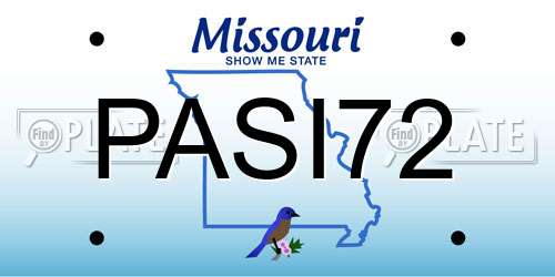 PASI72 Missouri License Plate