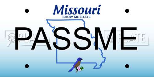 PASSME Missouri License Plate