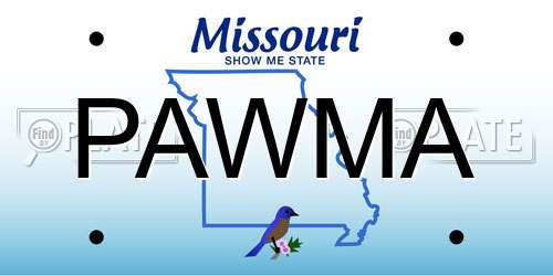 PAWMA Missouri License Plate