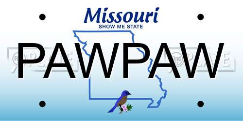 PAWPAW Missouri License Plate