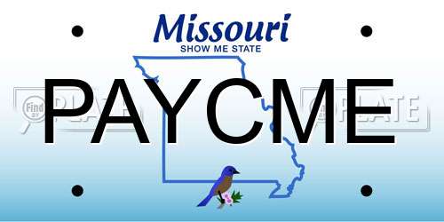 PAYCME Missouri License Plate