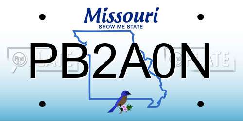 PB2A0N Missouri License Plate