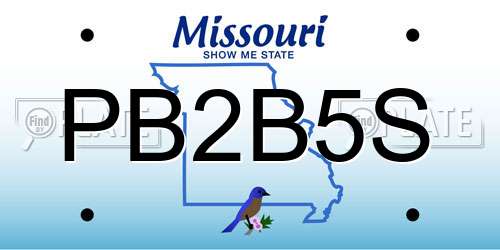 PB2B5S Missouri License Plate