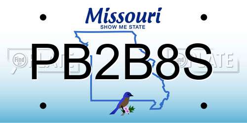 PB2B8S Missouri License Plate