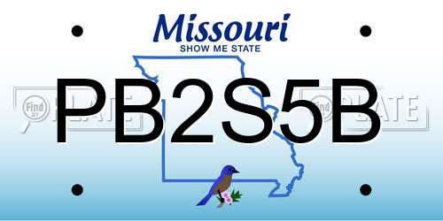 PB2S5B Missouri License Plate