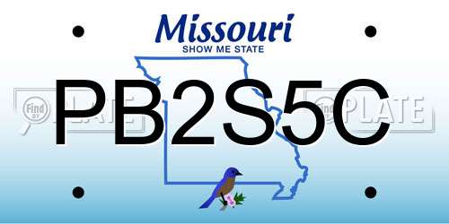 PB2S5C Missouri License Plate