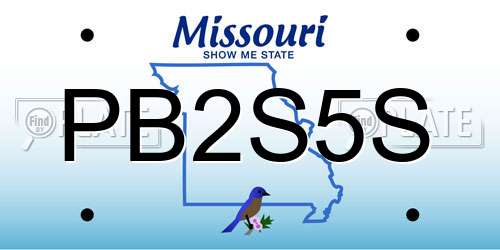 PB2S5S Missouri License Plate