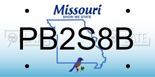 PB2S8B Missouri License Plate