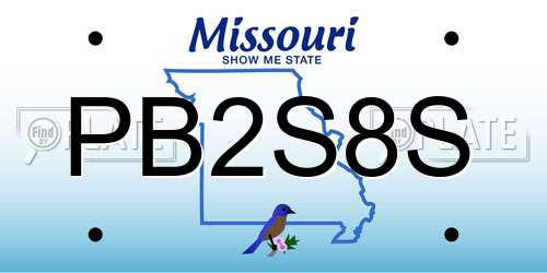 PB2S8S Missouri License Plate