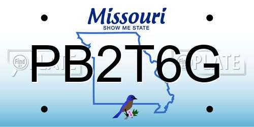 PB2T6G Missouri License Plate