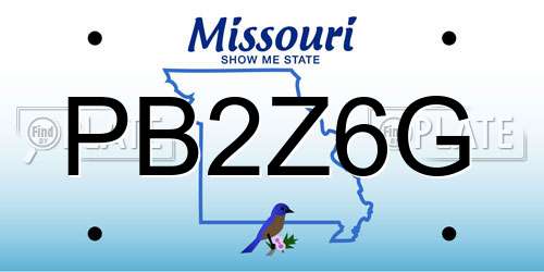 PB2Z6G Missouri License Plate