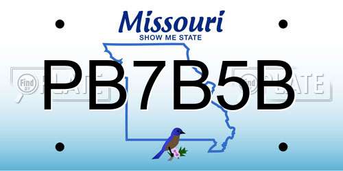 PB7B5B Missouri License Plate
