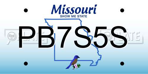 PB7S5S Missouri License Plate