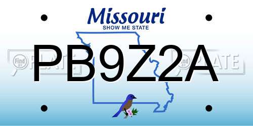 PB9Z2A Missouri License Plate