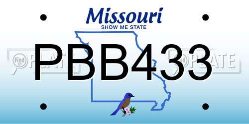 PBB433 Missouri License Plate