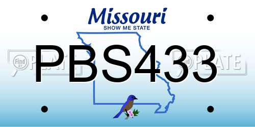 PBS433 Missouri License Plate