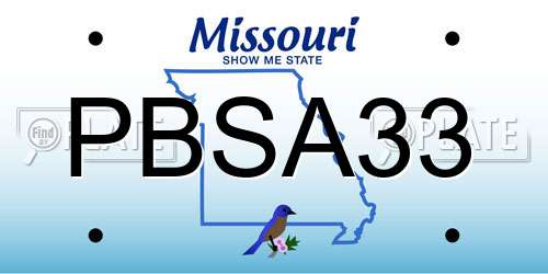 PBSA33 Missouri License Plate