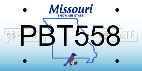 PBT558 Missouri License Plate