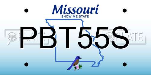 PBT55S Missouri License Plate