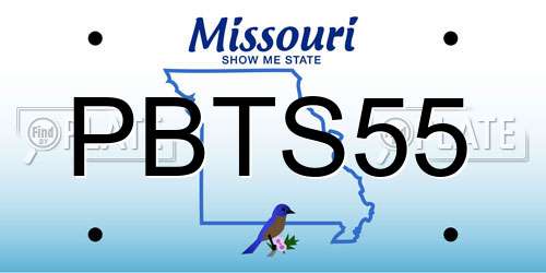PBTS55 Missouri License Plate