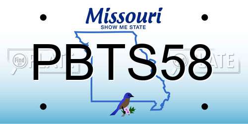 PBTS58 Missouri License Plate