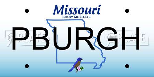 PBURGH Missouri License Plate