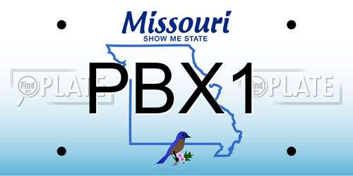 PBX1 Missouri License Plate