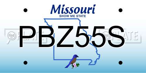 PBZ55S Missouri License Plate