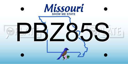 PBZ85S Missouri License Plate