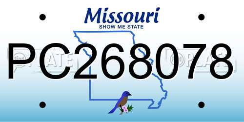 PC268078 Missouri License Plate