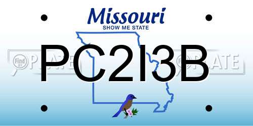PC2I3B Missouri License Plate
