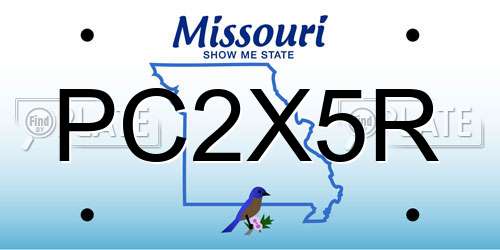 PC2X5R Missouri License Plate