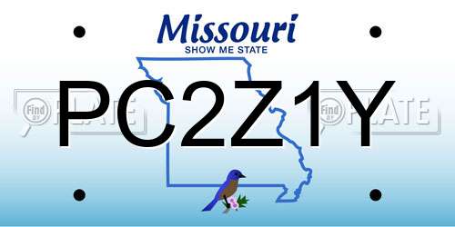 PC2Z1Y Missouri License Plate