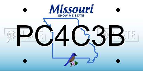 PC4C3B Missouri License Plate